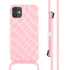 iMoshion Siliconen design hoesje met koord iPhone 11 - Retro Pink
