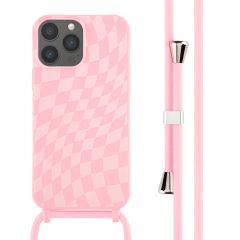 iMoshion Siliconen design hoesje met koord iPhone 13 Pro Max - Retro Pink