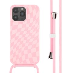 iMoshion Siliconen design hoesje met koord iPhone 14 Pro Max - Retro Pink