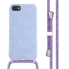 iMoshion Siliconen design hoesje met koord iPhone SE (2022 / 2020) / 8 / 7 - Butterfly