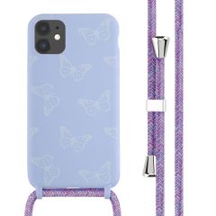 iMoshion Siliconen design hoesje met koord iPhone 11 - Butterfly