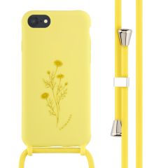 iMoshion Siliconen design hoesje met koord iPhone SE (2022 / 2020) / 8 / 7 - Flower Yellow