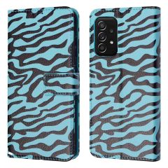 iMoshion Design Bookcase Samsung Galaxy A52(s) (5G/4G) - Black Blue Stripes
