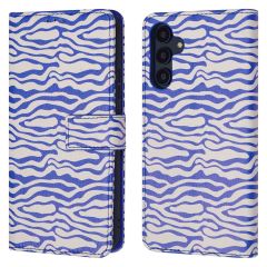 iMoshion Design Bookcase Samsung Galaxy A54 (5G) - White Blue Stripes
