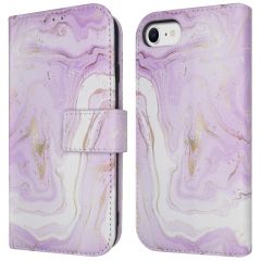 iMoshion Design Bookcase iPhone SE (2022 / 2020) / 8 / 7 / 6(s) - Purple Marble