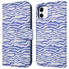iMoshion Design Bookcase iPhone 11 - White Blue Stripes