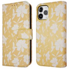 iMoshion Design Bookcase iPhone 12 (Pro) - Yellow Flowers