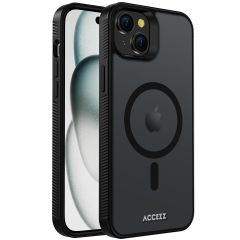 Accezz Rugged Frosted Backcover met MagSafe iPhone 15 Plus - Zwart