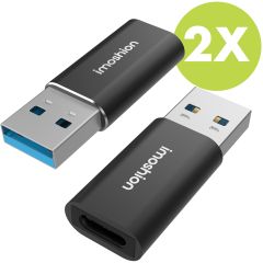 iMoshion 2x USB-A 3.1 (male) naar USB-C (female) Adapter - OTG - Zwart