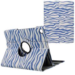 iMoshion 360° Draaibare Design Bookcase Samsung Galaxy Tab A9 Plus - White Blue Stripes