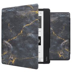 iMoshion Design Slim Hard Case Sleepcover met stand Kobo Elipsa 2E - Black Marble
