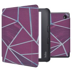 iMoshion Design Slim Hard Case Sleepcover met stand Kobo Libra 2 / Tolino Vision 6 - Bordeaux Graphic