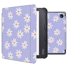 iMoshion Design Slim Hard Case Sleepcover Bookcase met stand Kobo Libra 2 / Tolino Vision 6 - Flowers Distance