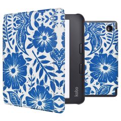 iMoshion Design Slim Hard Case Sleepcover Bookcase met stand Kobo Libra 2 / Tolino Vision 6 - Flower Tile