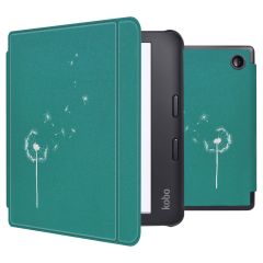 iMoshion Design Slim Hard Case Sleepcover Bookcase met stand Kobo Libra 2 / Tolino Vision 6 - Green Dandelion