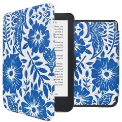 iMoshion Design Slim Hard Case Sleepcover Bookcase Kobo Clara 2E / Tolino Shine 4 - Flower Tile