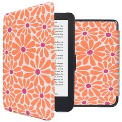 iMoshion Design Slim Hard Case Sleepcover Kobo Clara 2E / Tolino Shine 4 - Orange Flowers Connect