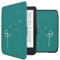 iMoshion Design Slim Hard Case Sleepcover Bookcase Kobo Clara 2E / Tolino Shine 4 - Green Dandelion