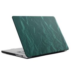 Selencia Fluwelen Cover MacBook Pro 14 inch (2021) / Pro 14 inch (2023) M3 chip - A2442 / A2779 / A2918 - Donkergroen