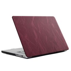 Selencia Fluwelen Cover MacBook Pro 14 inch (2021) / Pro 14 inch (2023) M3 chip - A2442 / A2779 / A2918 - Donkerrood