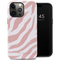 Selencia Vivid Backcover iPhone 14 Pro Max - Colorful Zebra Old Pink