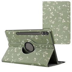 iMoshion 360° Draaibare Design Bookcase Samsung Galaxy Tab S9 FE Plus - Green Flowers