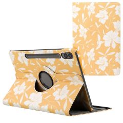 iMoshion 360° Draaibare Design Bookcase Samsung Galaxy Tab S9 FE Plus - Yellow Flowers