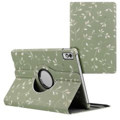 iMoshion 360° Draaibare Design Bookcase Lenovo Tab M10 5G - Green Flowers