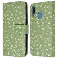 iMoshion Design Bookcase Samsung Galaxy A40 - Green Flowers