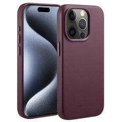 Accezz MagSafe Leather Backcover iPhone 15 Pro - Heath Purple