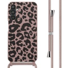 iMoshion Siliconen design hoesje met koord Samsung Galaxy A25 - Animal Pink