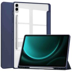 iMoshion Trifold Hardcase Bookcase voor de Samsung Tab S9 FE Plus / Tab S9 Plus 12.4 inch - Donkerblauw