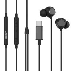 Accezz In-ear oordopjes - Bedrade oordopjes - USB-C aansluiting - Zwart