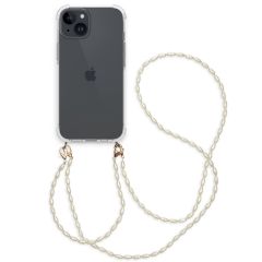 iMoshion Backcover met koord + armband - Parels iPhone 15 - Transparent