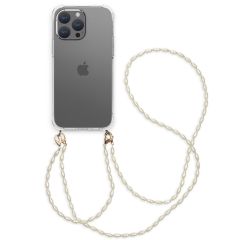 iMoshion Backcover met koord + armband - Parels iPhone 15 Pro Max - Transparent