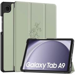 iMoshion Trifold Design Bookcase Samsung Galaxy Tab A9 8.7 inch - Floral Green