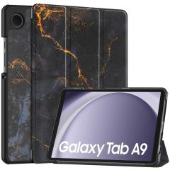 iMoshion Trifold Design Bookcase Samsung Galaxy Tab A9 8.7 inch - Black Marble