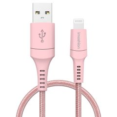iMoshion Lightning naar USB kabel - Non-MFi - Gevlochten textiel - 1 meter - Roze