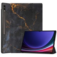 iMoshion Design Trifold Bookcase Samsung Galaxy Tab S9 Ultra - Black Marble