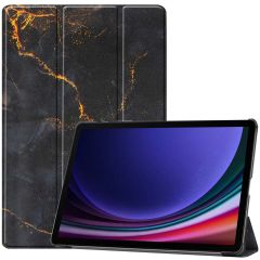 iMoshion Design Trifold Bookcase Samsung Galaxy Tab S9 Plus - Black Marble