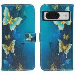 iMoshion Design Softcase Bookcase Google Pixel 8 Pro - Blue Butterfly