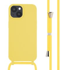 iMoshion Siliconen hoesje met koord iPhone 15 - Geel