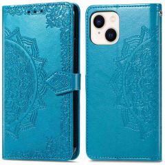 iMoshion Mandala Bookcase iPhone 15 - Turquoise