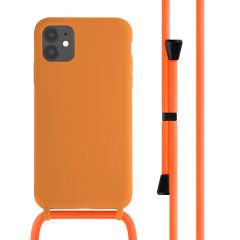 iMoshion Siliconen hoesje met koord iPhone 11 - Oranje