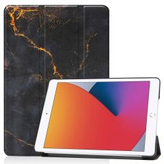 iMoshion Trifold Design Bookcase iPad 7 (2019) / iPad 8 (2020) / iPad 9 (2021) 10.2 inch - Black Marble
