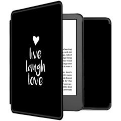 iMoshion Design Slim Hard Case Bookcase Amazon Kindle (2022) 11th gen - Live Laugh Love