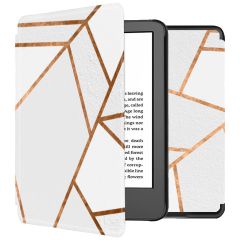 iMoshion Design Slim Hard Case Bookcase Amazon Kindle (2022) 11th gen - White Graphic
