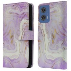 iMoshion Design Bookcase Motorola Moto G04 / G24 - Purple Marble