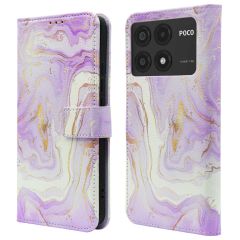 iMoshion Design Bookcase Xiaomi Poco X6 Pro - Purple Marble