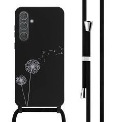 iMoshion Siliconen design hoesje met koord Samsung Galaxy A35 - Dandelion Black